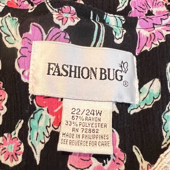 Vintage Fashion Bug Long Floral Dress with Corset Tie Back Size 22/24 cottage - Picture 14 of 15